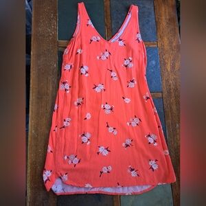old navy red and white floral mini dress, size medium